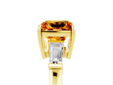 Yellow gold Princess Cut Cut Diamond Ring with Tapered Baguette Side Stones in Four-Prong Setting_5