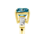 Yellow gold Princess Cut Cut Diamond Ring with Tapered Baguette Side Stones in Four-Prong Setting_5