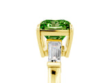 Yellow gold Princess Cut Cut Diamond Ring with Tapered Baguette Side Stones in Four-Prong Setting_5