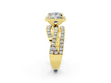 Yellow gold Princess Cut Cut Halo Split Shank Prong Setting Ring_14