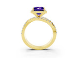 Yellow gold Princess Cut Cut Halo Split Shank Prong Setting Ring_15