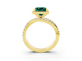 Yellow gold Princess Cut Cut Halo Split Shank Prong Setting Ring_15