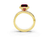 Yellow gold Princess Cut Cut Halo Split Shank Prong Setting Ring_15
