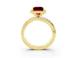 Yellow gold Princess Cut Cut Halo Split Shank Prong Setting Ring_15
