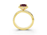 Yellow gold Princess Cut Cut Halo Split Shank Prong Setting Ring_15