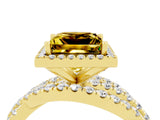 Yellow gold Princess Cut Cut Halo Split Shank Prong Setting Ring_16