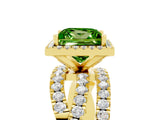 Yellow gold Princess Cut Cut Halo Split Shank Prong Setting Ring_17