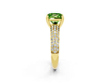 Yellow gold Princess Cut Cut Pave Diamond Engagement Ring with Channel Set Band and Four-Prong Setting_2