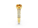 Yellow gold Princess Cut Cut Pave Diamond Engagement Ring with Channel Set Band and Four-Prong Setting_2
