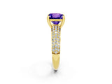 Yellow gold Princess Cut Cut Pave Diamond Engagement Ring with Channel Set Band and Four-Prong Setting_2