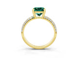 Yellow gold Princess Cut Cut Pave Diamond Engagement Ring with Channel Set Band and Four-Prong Setting_3
