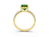 Yellow gold Princess Cut Cut Pave Diamond Engagement Ring with Channel Set Band and Four-Prong Setting_3