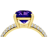Yellow gold Princess Cut Cut Pave Diamond Engagement Ring with Channel Set Band and Four-Prong Setting_4