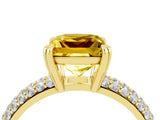 Yellow gold Princess Cut Cut Pave Diamond Engagement Ring with Channel Set Band and Four-Prong Setting_4