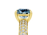 Yellow gold Princess Cut Cut Pave Diamond Engagement Ring with Channel Set Band and Four-Prong Setting_5