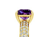 Yellow gold Princess Cut Cut Pave Diamond Engagement Ring with Channel Set Band and Four-Prong Setting_5