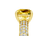 Yellow gold Princess Cut Cut Pave Diamond Engagement Ring with Channel Set Band and Four-Prong Setting_5