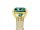Yellow gold Princess Cut Cut Pave Diamond Engagement Ring with Channel Set Band and Four-Prong Setting_5
