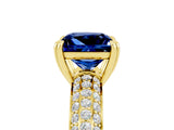 Yellow gold Princess Cut Cut Pave Diamond Engagement Ring with Channel Set Band and Four-Prong Setting_5