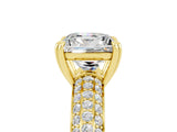 Yellow gold Princess Cut Cut Pave Diamond Engagement Ring with Channel Set Band and Four-Prong Setting_5