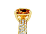 Yellow gold Princess Cut Cut Pave Diamond Engagement Ring with Channel Set Band and Four-Prong Setting_5