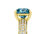 Yellow gold Princess Cut Cut Pave Diamond Engagement Ring with Channel Set Band and Four-Prong Setting_5