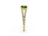 Yellow gold Princess Cut Cut Split Shank Pave Diamond Engagement Ring with Four-Prong Setting_2