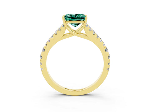 Yellow gold Princess Cut Cut Split Shank Pave Diamond Engagement Ring with Four-Prong Setting_3