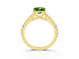 Yellow gold Princess Cut Cut Split Shank Pave Diamond Engagement Ring with Four-Prong Setting_3