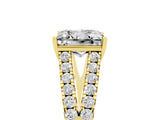 Yellow gold Princess Cut Cut Split Shank Pave Diamond Engagement Ring with Four-Prong Setting_5