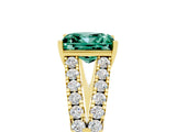 Yellow gold Princess Cut Cut Split Shank Pave Diamond Engagement Ring with Four-Prong Setting_5
