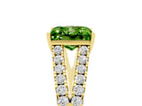 Yellow gold Princess Cut Cut Split Shank Pave Diamond Engagement Ring with Four-Prong Setting_5