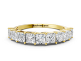 Yellow gold Princess Cut Diamond Channel Set Eternity Band with Prong Setting_4