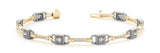 Yellow gold Princess Cut Diamond Channel Set Link Bracelet with Bezel Prong Setting