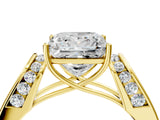 Yellow gold Princess Cut Diamond Channel Set Solitaire Ring with Four-Prong Setting_16