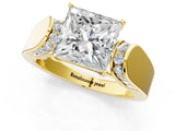 Yellow gold Princess Cut Diamond Channel Set Solitaire Ring with Four-Prong Setting_25