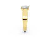Yellow gold Princess Cut Diamond Channel Set Solitaire Ring with Four-Prong Setting_26