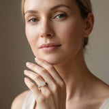 Yellow gold Princess Cut Diamond Classic Solitaire Ring with Pavé Band and Four-Prong Setting_14