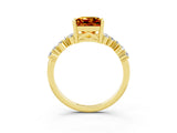 Yellow gold Princess Cut Diamond Cluster Pavé Band with Four-Prong Setting_11