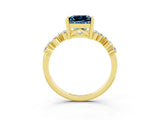 Yellow gold Princess Cut Diamond Cluster Pavé Band with Four-Prong Setting_11