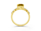 Yellow gold Princess Cut Diamond Cluster Pavé Band with Four-Prong Setting_11