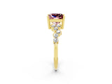 Yellow gold Princess Cut Diamond Cluster Pavé Band with Four-Prong Setting_12