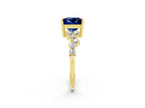 Yellow gold Princess Cut Diamond Cluster Pavé Band with Four-Prong Setting_12