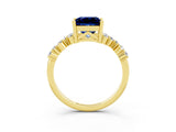 Yellow gold Princess Cut Diamond Cluster Pavé Band with Four-Prong Setting_13