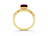 Yellow gold Princess Cut Diamond Cluster Pavé Band with Four-Prong Setting_13
