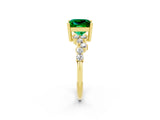 Yellow gold Princess Cut Diamond Cluster Pavé Band with Four-Prong Setting_13
