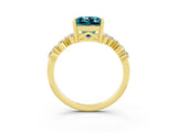 Yellow gold Princess Cut Diamond Cluster Pavé Band with Four-Prong Setting_13
