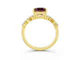 Yellow gold Princess Cut Diamond Cluster Pavé Band with Four-Prong Setting_13