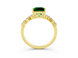 Yellow gold Princess Cut Diamond Cluster Pavé Band with Four-Prong Setting_14