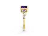 Yellow gold Princess Cut Diamond Cluster Pavé Band with Four-Prong Setting_14